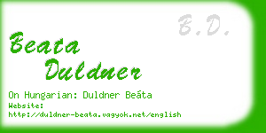 beata duldner business card